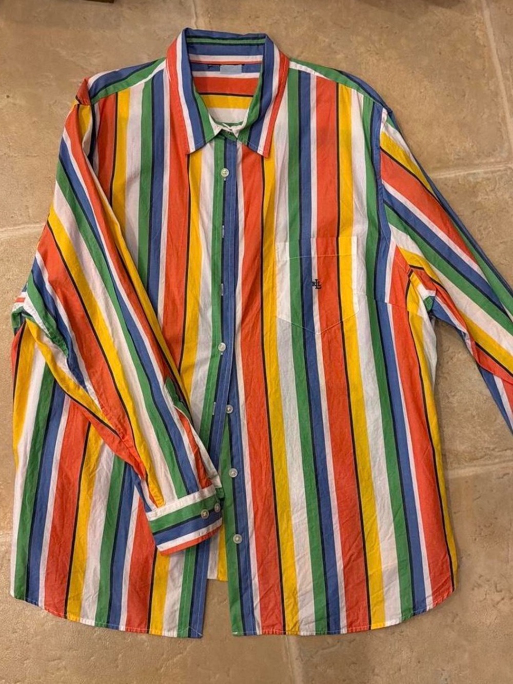Ralph Lauren Multicolor Vertical Stripe Button-Up Shirt